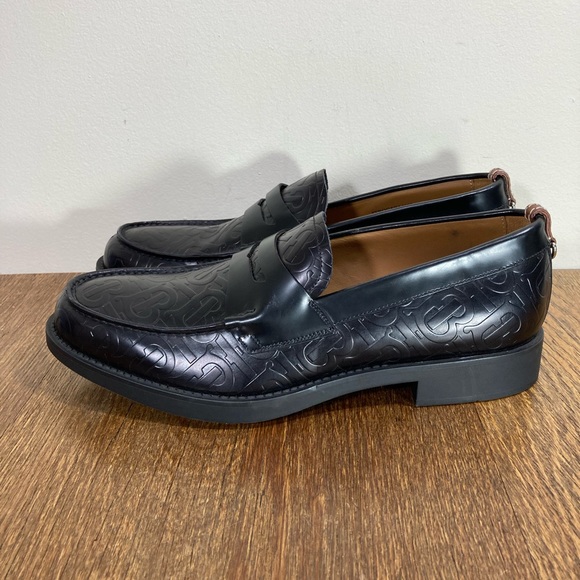 Burberry Emile Embossed Black Leather Loafer Size EU 40 Men’s US 7 Womens 10 - Picture 2 of 15